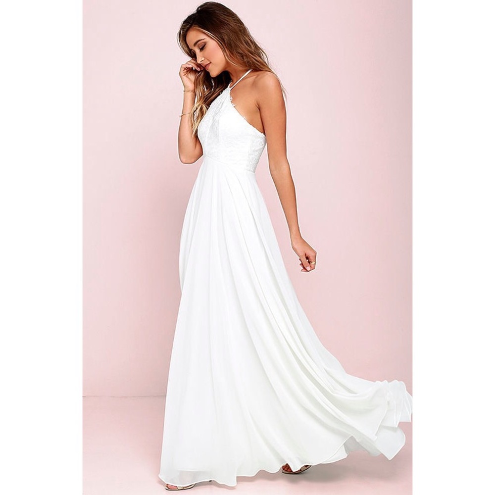Lulus EVERLASTING ENCHANTMENT IVORY MAXI DRESS